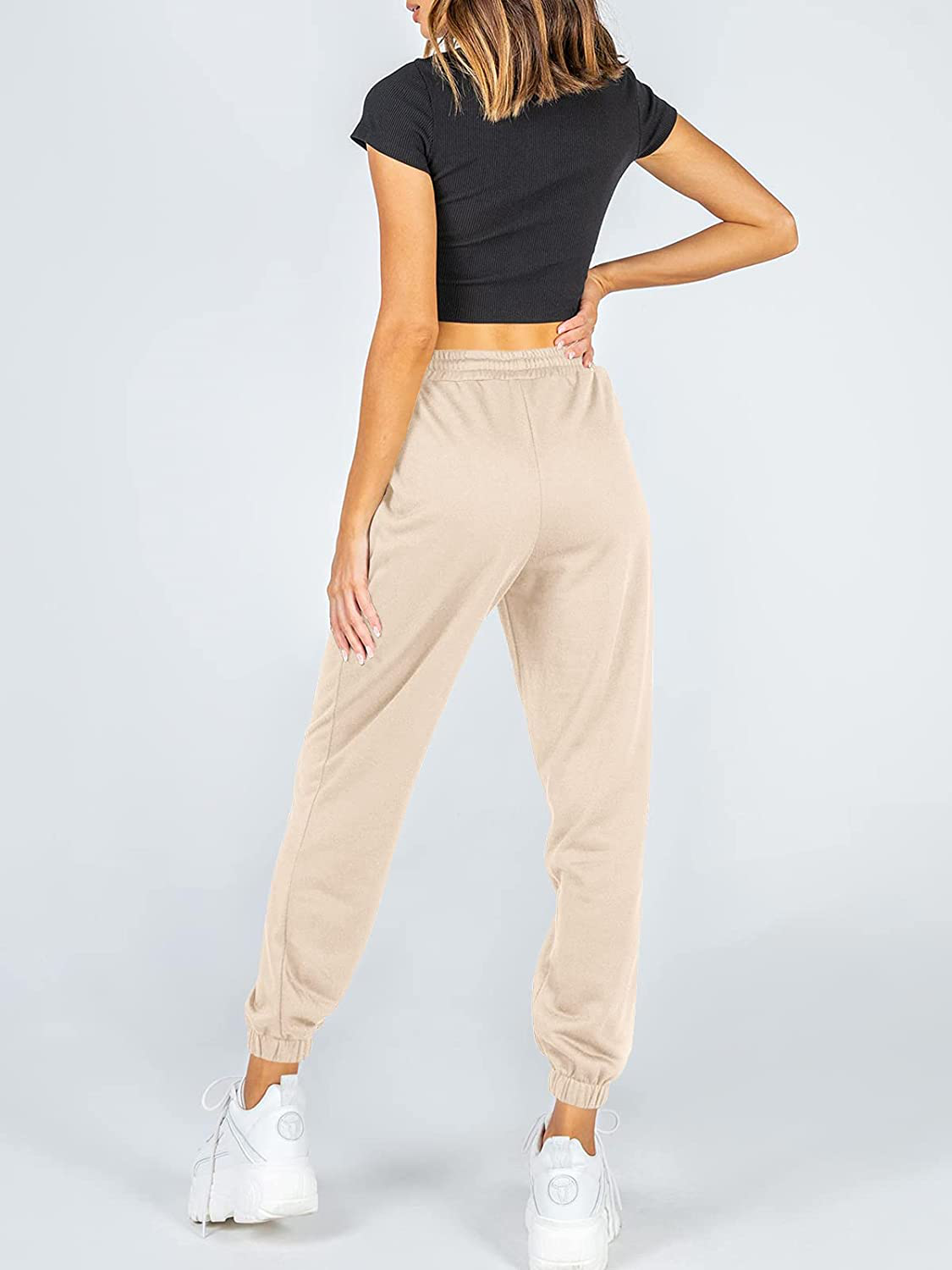 AUTOMET Women'S Cinch Bottom Sweatpants High Waisted Athletic Joggers Lounge Pants with Pockets Apparel & Accessories > Clothing > Activewear Kylie Max   