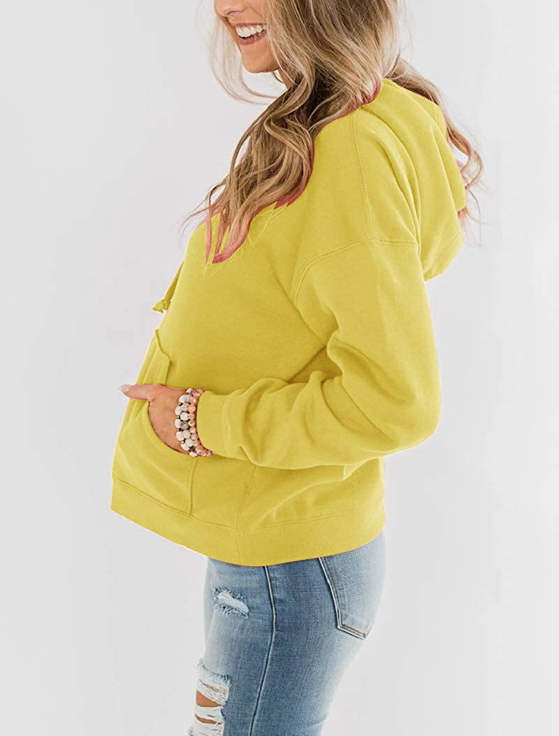 Bingerlily Women'S Casual Hoodies Long Sleeve Solid Lightweight Pullover Tops Loose Sweatshirt with Pocket Apparel & Accessories > Clothing > Activewear Kylie Max   