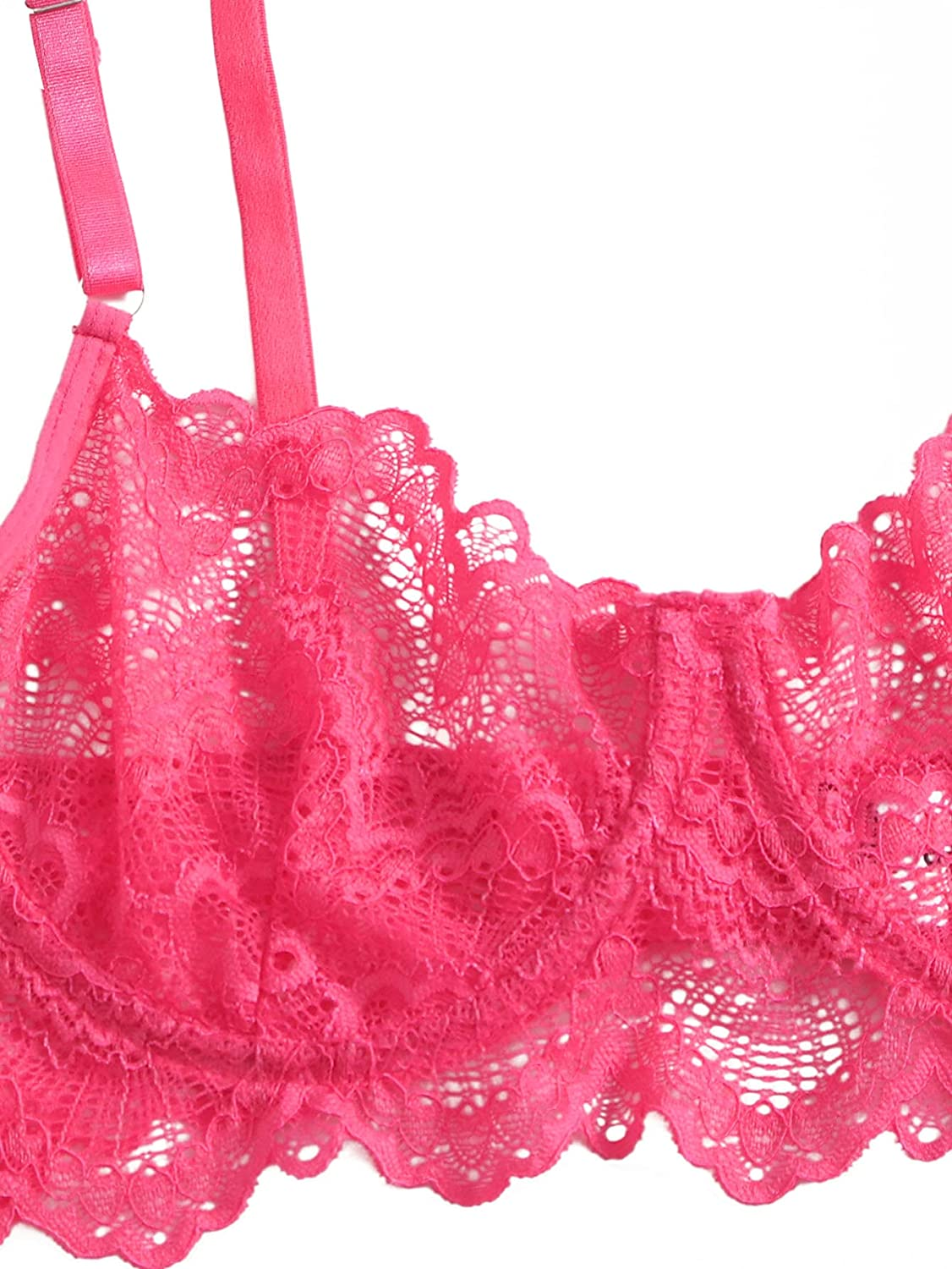 Shein Women'S 3 Piece Floral Lace Lingerie Set with Garter Belts Sexy Bra and Panty Apparel & Accessories > Clothing > Underwear & Socks > Lingerie SheIn   