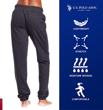 U.S. Polo Assn. Essentials Womens French Terry Joggers – Sweatpants for Women Apparel & Accessories > Clothing > Activewear Kylie Max   