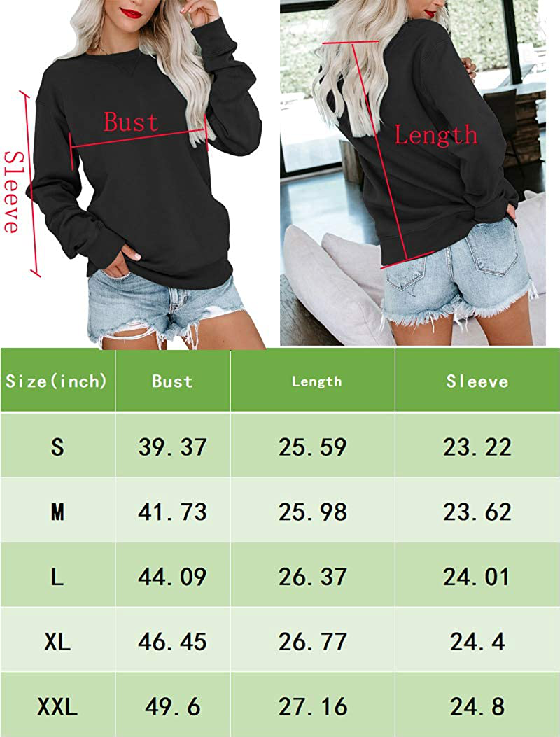 Bingerlily Womens Casual Long Sleeve Sweatshirt Crew Neck Cute Pullover Relaxed Fit Tops Apparel & Accessories > Clothing > Activewear Kylie Max   