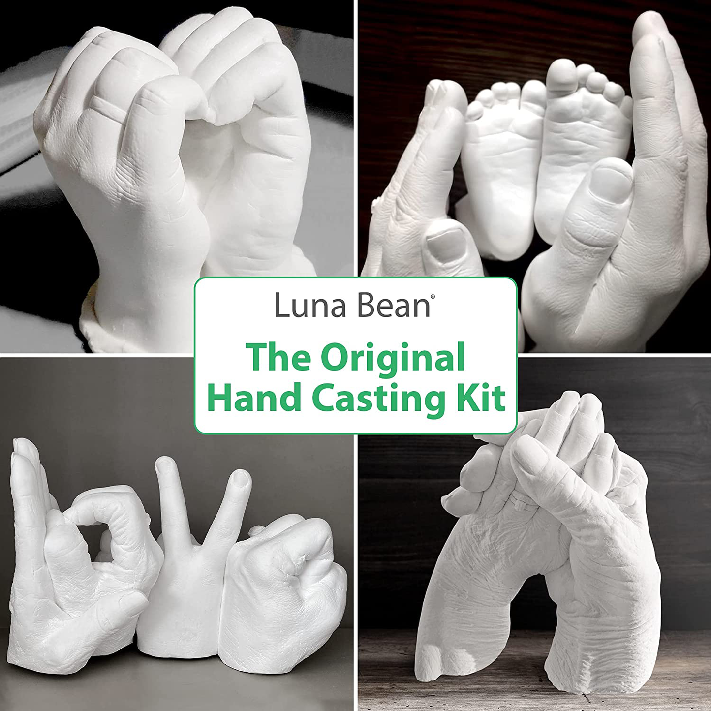 Luna Bean Keepsake Hands Casting Kit | DIY Plaster Statue Molding Kit | Hand Holding Craft for Couples, Adult & Child, Wedding, Friends, Anniversary Arts & Entertainment > Party & Celebration > Gift Giving Luna Bean   