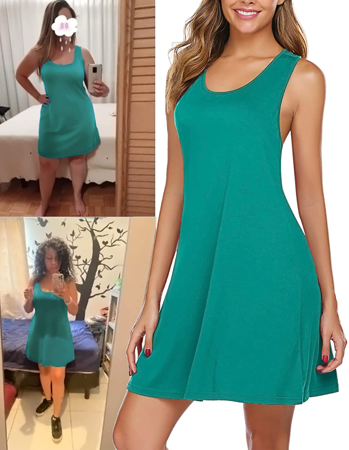 Avidlove Sleepwear for Women Tank Nightgown Chemise Racerback Sleeveless Sleep Dress Apparel & Accessories > Clothing > Sleepwear & Loungewear > Nightgowns Kylie Max   