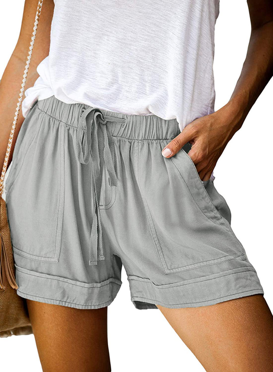 Dokotoo Womens Comfy Drawstring Casual Elastic Waist Pocketed Shorts Apparel & Accessories > Clothing > Shorts Kylie Max   