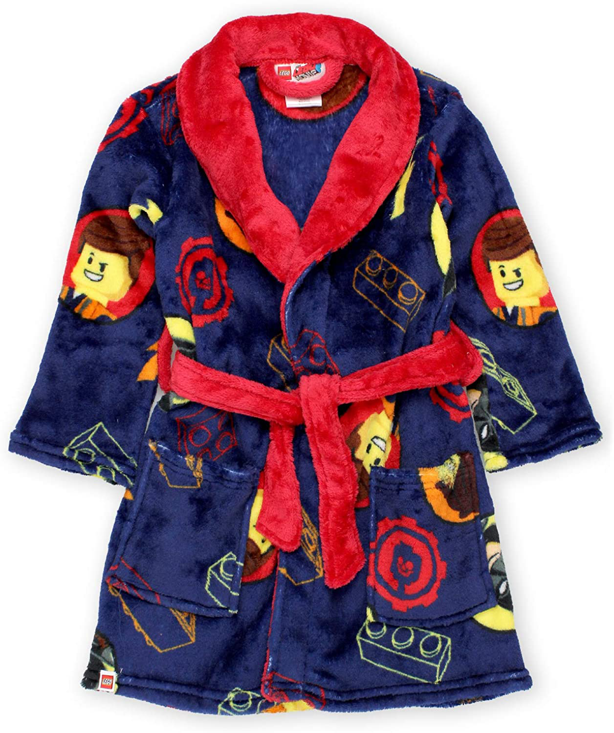 Lego Movie 2 the Second Part Boys Fleece Bathrobe Robe Apparel & Accessories > Clothing > Sleepwear & Loungewear > Robes Kylie Max   