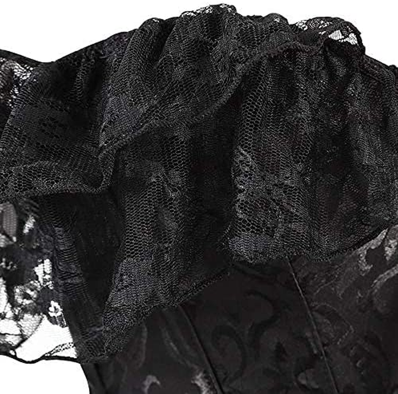 Corset Tops for Women Corset - Overbust Lingerie - Lace up Back Bustier Top - Fashion Corsets with Sleeve Apparel & Accessories > Clothing > Underwear & Socks > Lingerie SZIVYSHI   