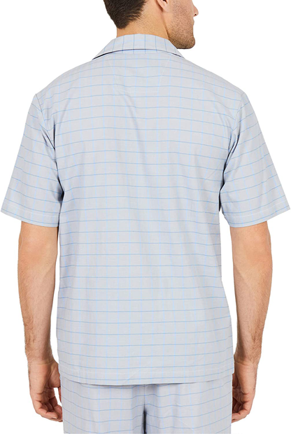 Nautica Men'S Short Sleeve 100% Cotton Soft Woven Button down Pajama Top Apparel & Accessories > Clothing > Sleepwear & Loungewear > Pajamas Kylie Max   