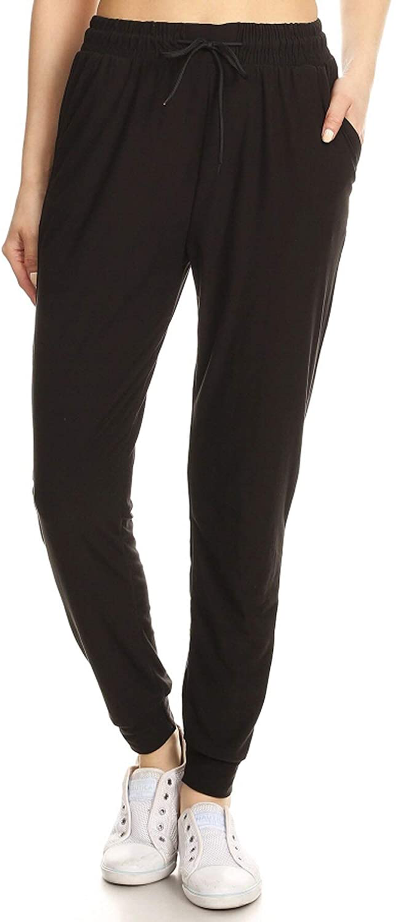 Leggings Depot Women'S Printed Solid Activewear Jogger Track Cuff Sweatpants Apparel & Accessories > Clothing > Activewear Kylie Max   