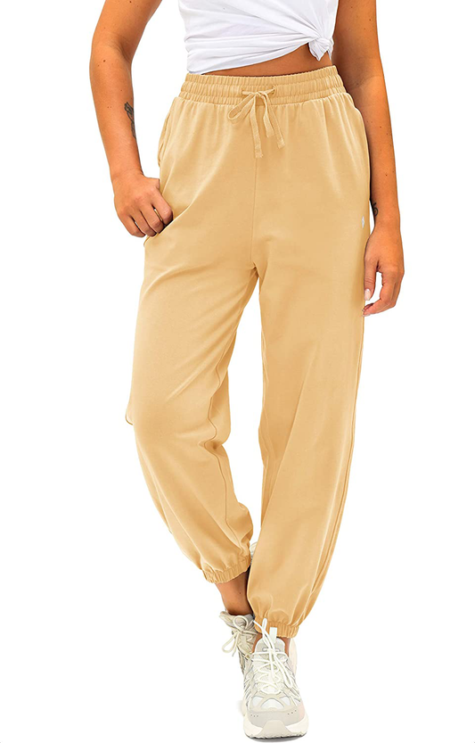Women'S Cotton Sweatpants High Waisted Pants with Pockets Athletic Fit Joggers for Women Lounge,Jogging Apparel & Accessories > Clothing > Activewear Kylie Max   