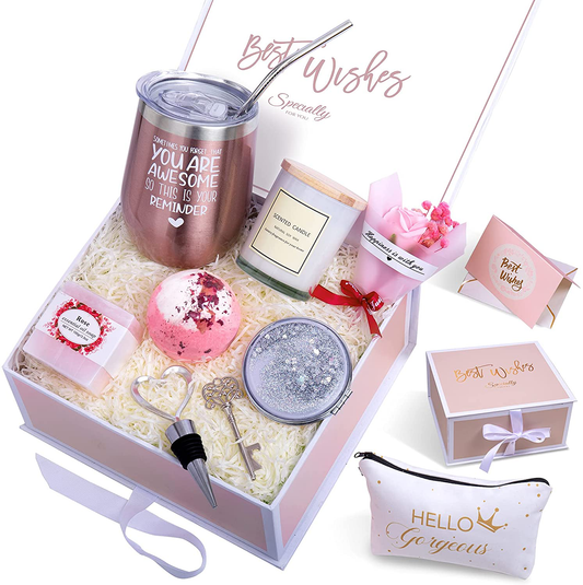 Birthday Gifts for Women Best Friends Gifts Thank You Gifts Get Well Soon Gifts Relaxing Birthday Gifts Spa Gifts - You are Awesome Wine Tumbler Inspirational Gifts, Coworker, Mom, Wife, Sister, 12oz Arts & Entertainment > Party & Celebration > Gift Giving Yorktend Rose Gold  