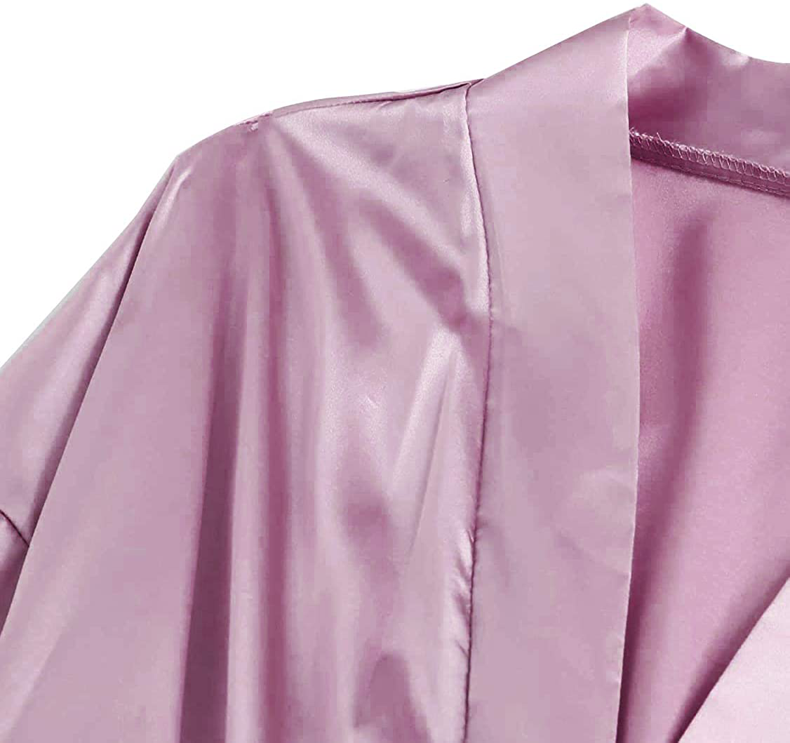 TAKOYI Women'S Sexy Lace 3 Piece Satin Robe and Pajama Set Cami Top Lingerie with Robe Camisole Shorts Apparel & Accessories > Clothing > Sleepwear & Loungewear Kylie Max   