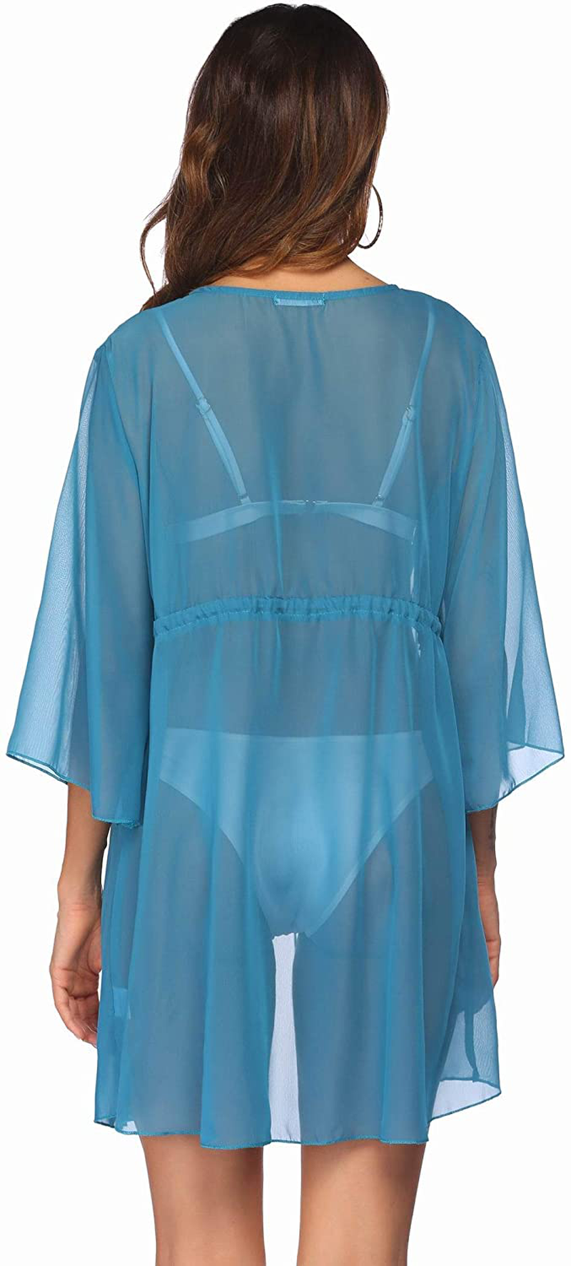 Ekouaer Cover up Women Bathing Suit Coverups Short Swim Cardigan Chiffon Pool Kimino Sheer Bikini Beachdress Apparel & Accessories > Clothing > Swimwear Kylie Max   