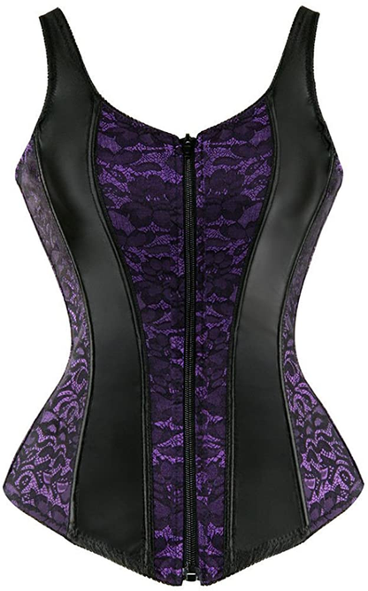 Blidece Women'S Sexy Boned Lace up Push up Shapewear Top Overbust Corset Bustier Apparel & Accessories > Clothing > Underwear & Socks > Lingerie Blidece Purple 2 4X-Large 
