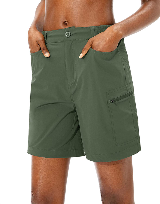 Viodia Women'S Hiking Cargo Shorts Quick Dry Stretch Lightweight Camping Shorts for Women with Zipper Pockets Apparel & Accessories > Clothing > Shorts Kylie Max   
