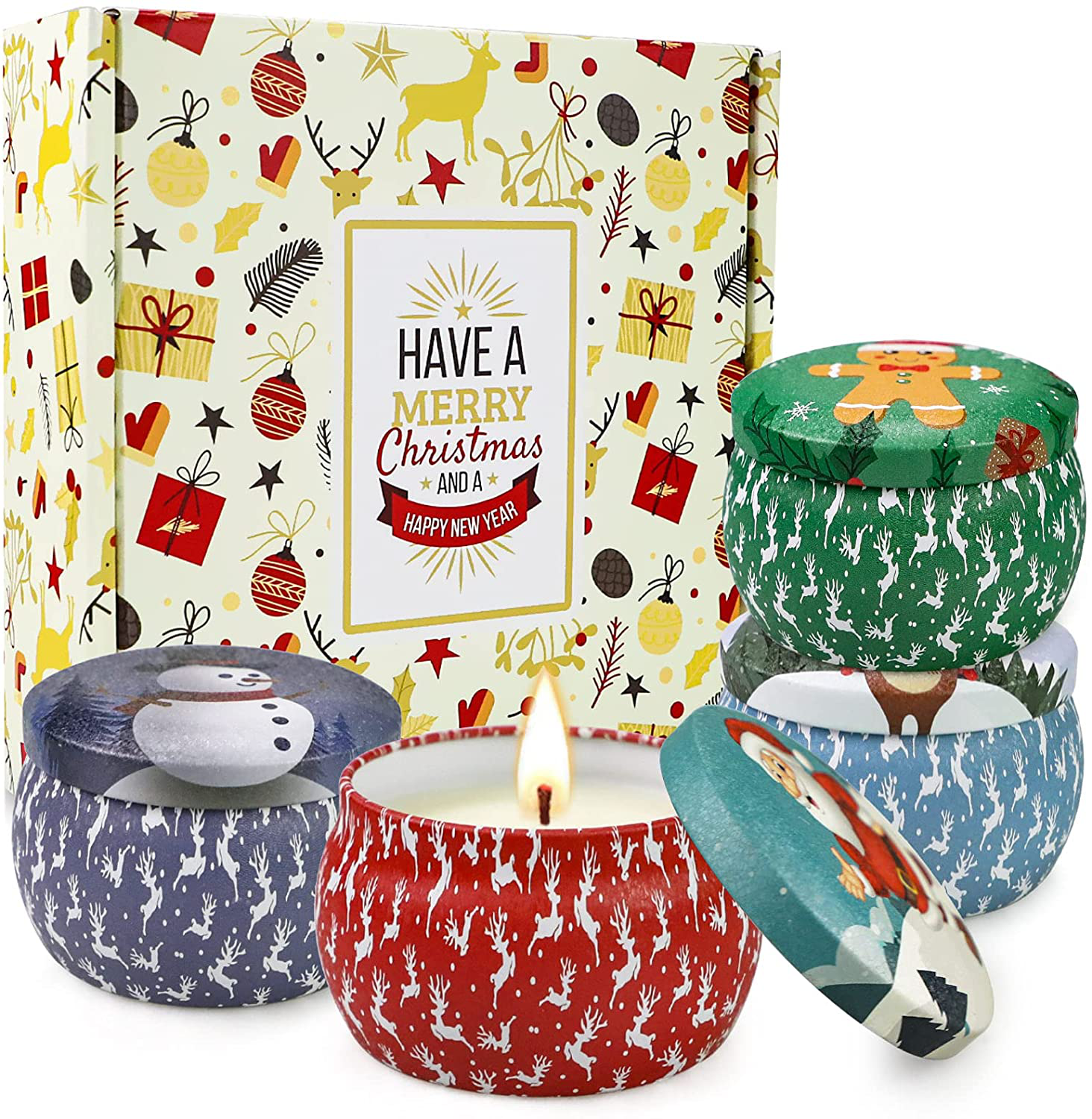 Scented Candle Gifts for Women, 4 Pack 4.4 oz Aromatherapy Candles, Stress Relief Gifts for Girlfriend, Teacher, Mom, Anniversary, Birthday Arts & Entertainment > Party & Celebration > Gift Giving Feibao Christmas  