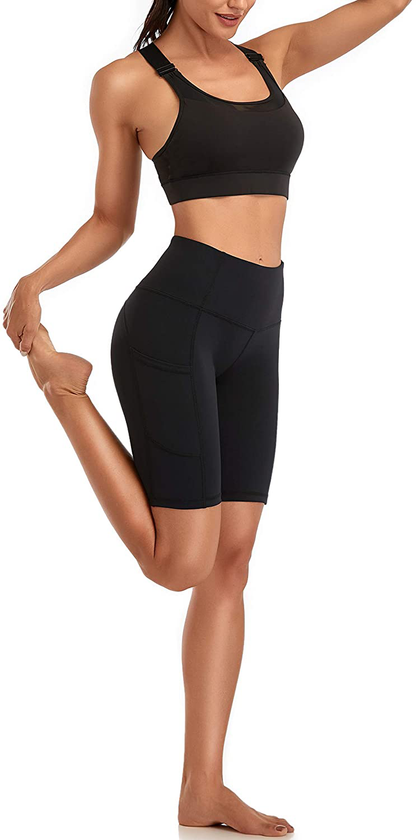 Oalka Women'S Short Yoga Side Pockets High Waist Workout Running Shorts Apparel & Accessories > Clothing > Shorts Kylie Max   