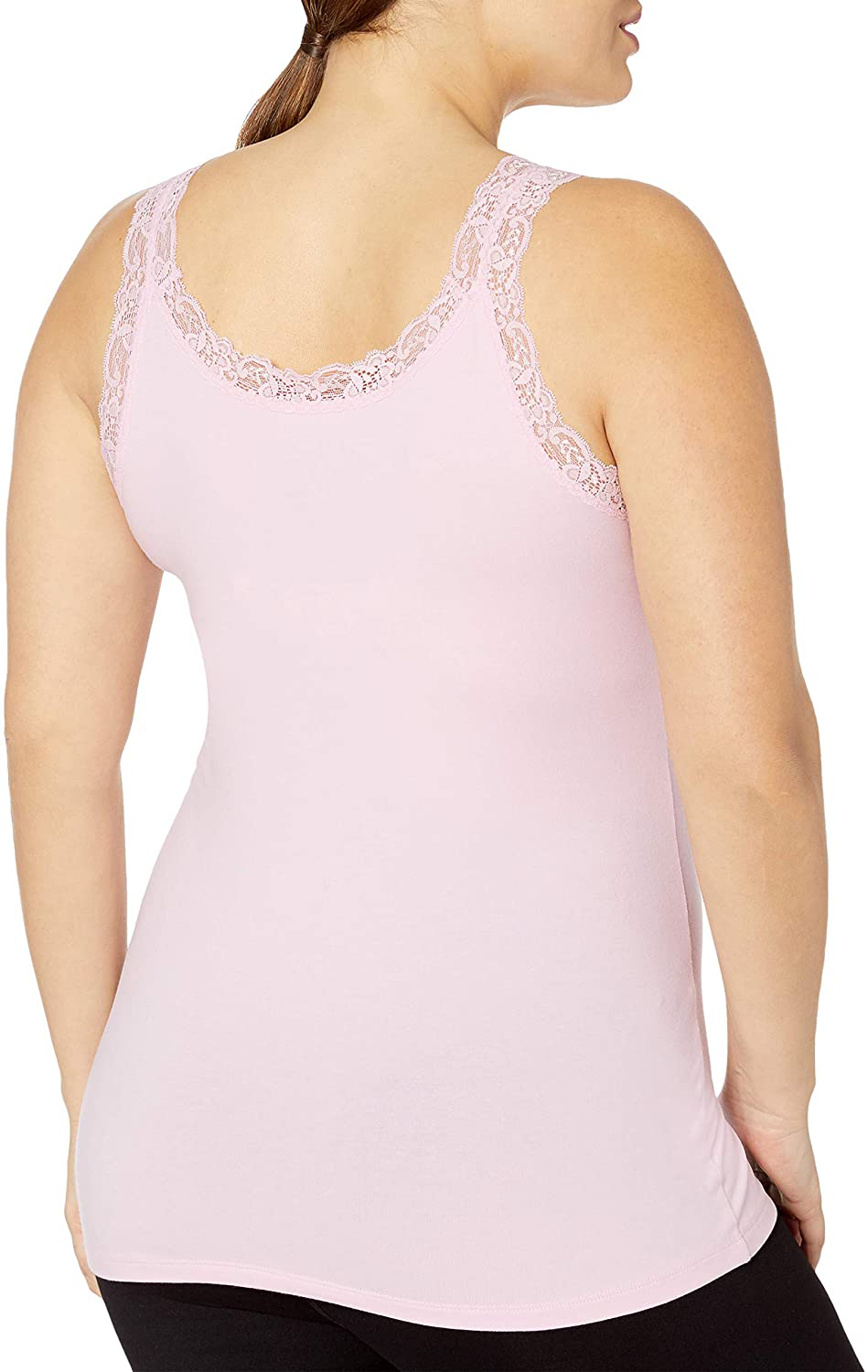 JUST MY SIZE Women'S plus Size Stretch Jersey Lace Trim Tank Apparel & Accessories > Clothing > Activewear Kylie Max   