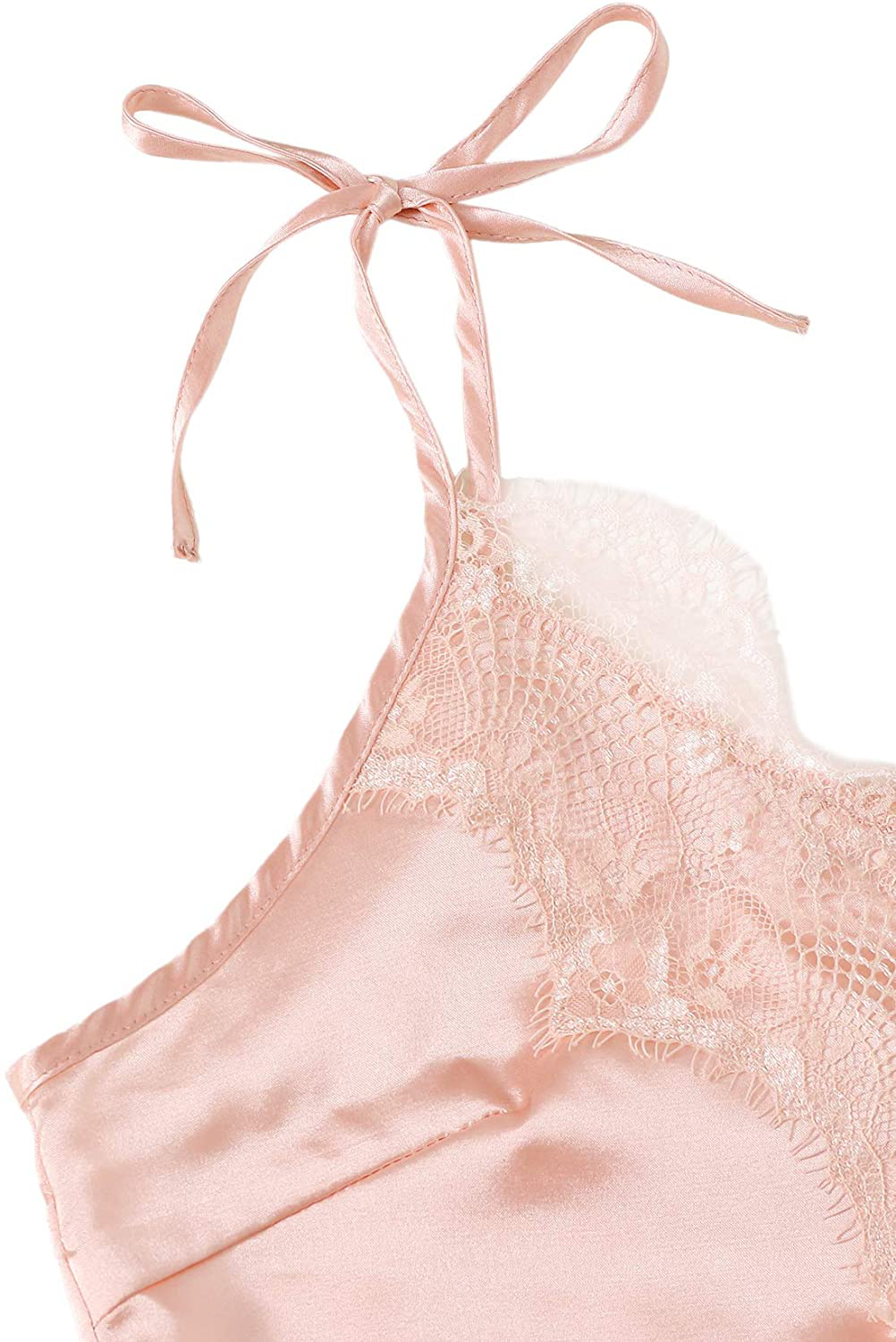 DIDK Women'S Lace Trim Bralette Shorts Pajama Set Lingerie Nightwear Apparel & Accessories > Clothing > Sleepwear & Loungewear Kylie Max   