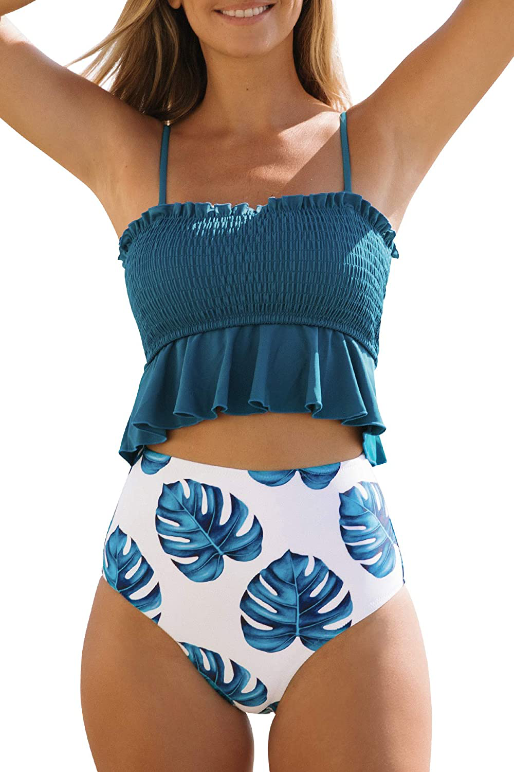 CUPSHE Women'S High Waist Bikini Swimsuit Ruffle Two Piece Bathing Suit  Kylie Max   