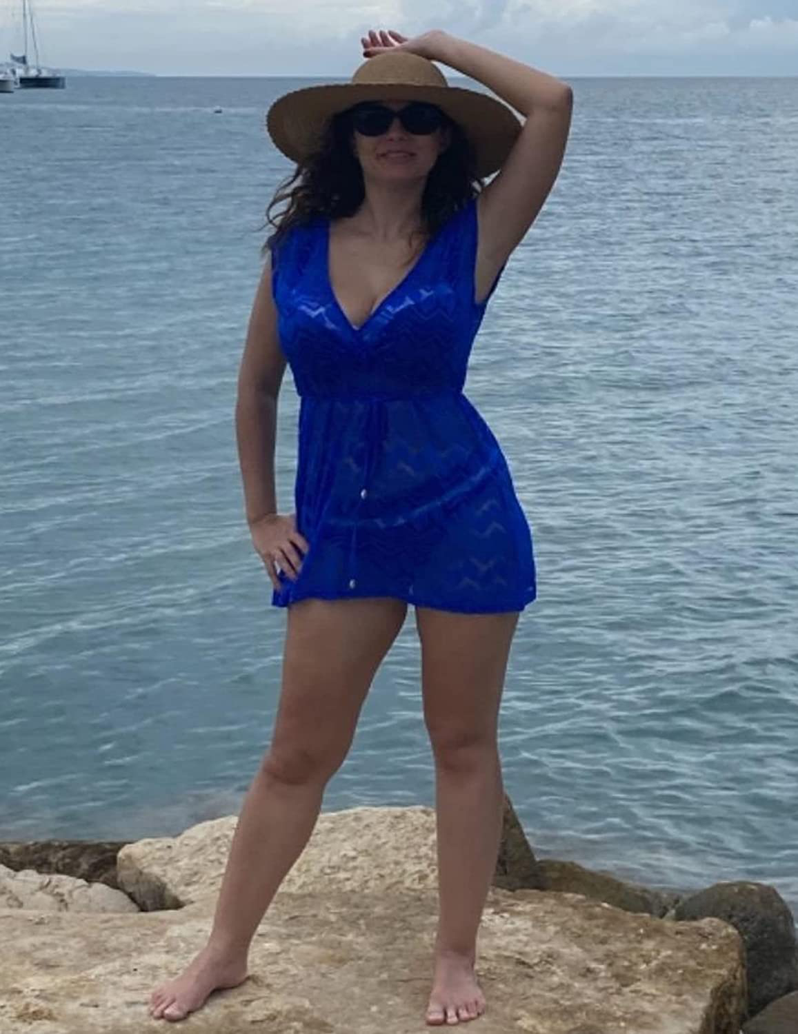 Hotouch Women'S Swimsuit Beach Cover up Lace Bikini Beachwear Sheer Bathing Suit Coverups Apparel & Accessories > Clothing > Swimwear Kylie Max   