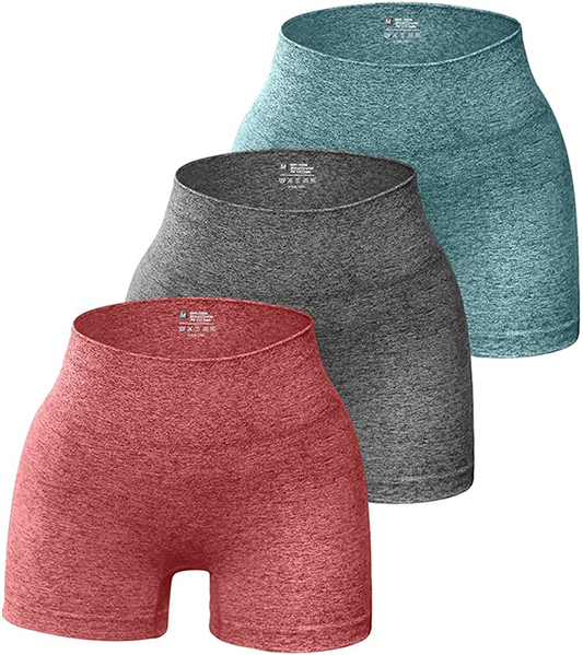 OQQ 3 Piece for Women Yoga Shorts Workout Athletic Seamless High Wasit Gym Leggings Apparel & Accessories > Clothing > Shorts Kylie Max   