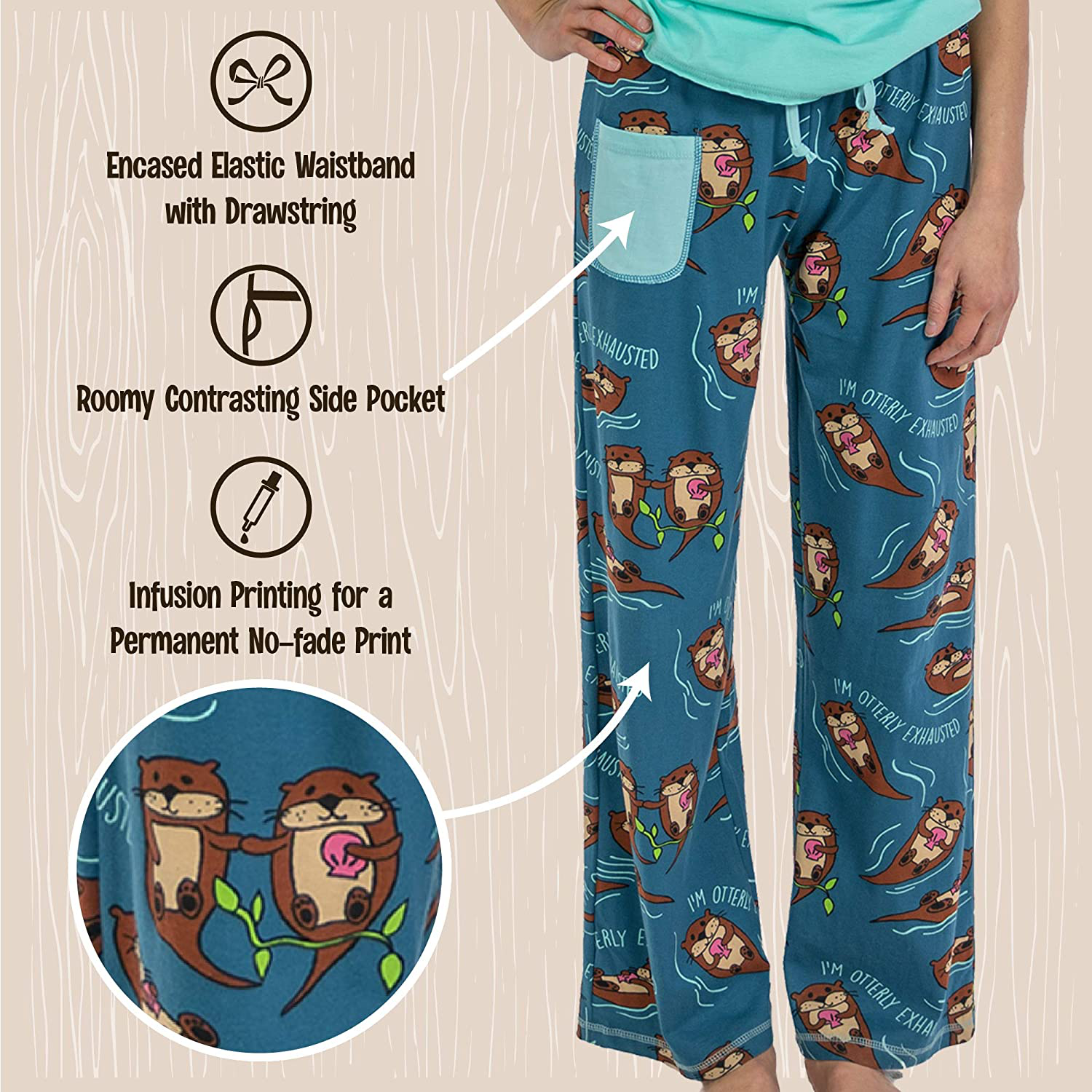 Lazy One Fitted Pajamas for Women, Cute Pajama Pants and Top Separates Apparel & Accessories > Clothing > Sleepwear & Loungewear > Pajamas Kylie Max   