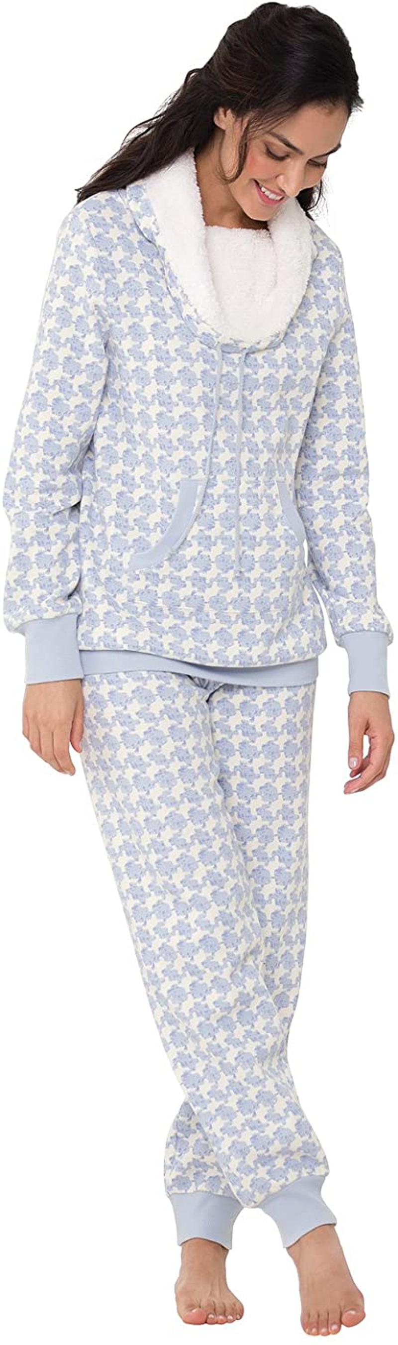 PajamaGram Soft Fleece Pajamas Women - Womens Pajama Sets Apparel & Accessories > Clothing > Sleepwear & Loungewear > Pajamas PajamaGram Blue 2X 