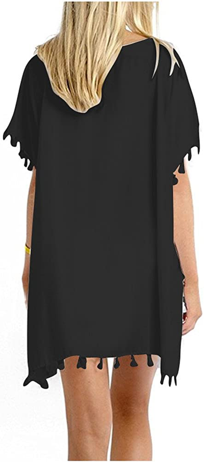 GDKEY Women Chiffon Tassel Swimsuit Bikini Stylish Beach Cover Up Apparel & Accessories > Clothing > Swimwear Kylie Max   