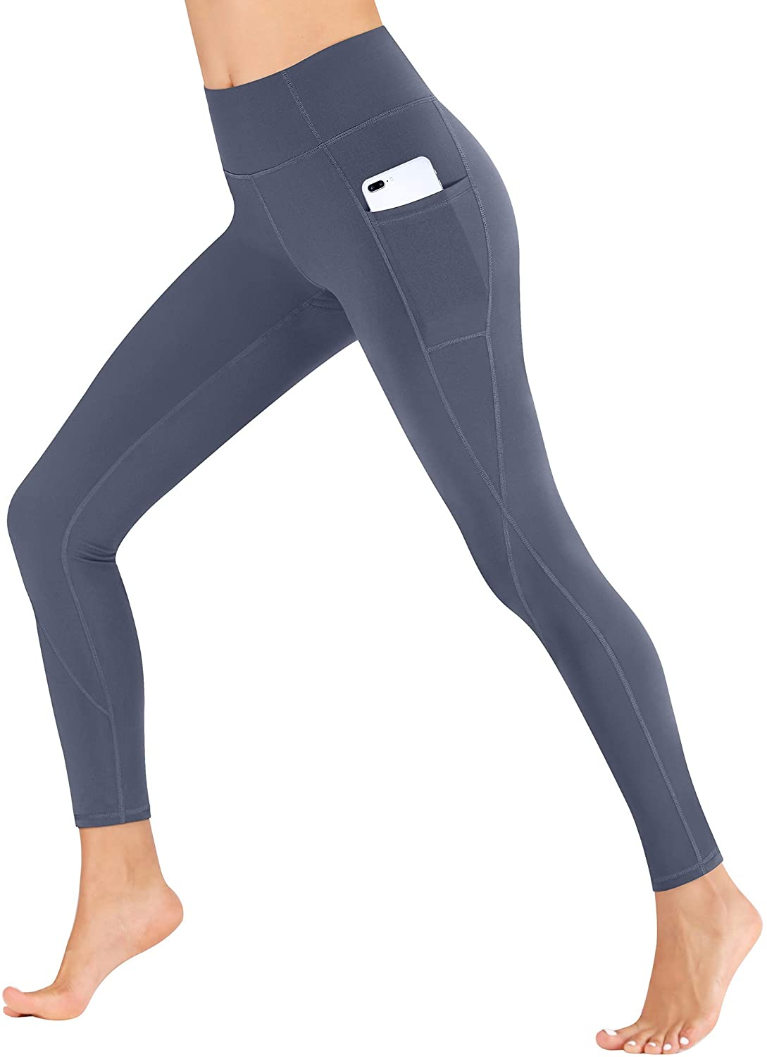 Heathyoga Yoga Pants for Women with Pockets High Waisted Leggings with Pockets for Women Workout Leggings for Women Apparel & Accessories > Clothing > Underwear & Socks > Shapewear Heathyoga Midnight Gray Medium 
