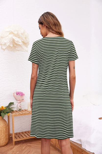 Ekouaer Women'S Nightshirt Short Sleeve Button down Nightgown V-Neck Sleepwear Pajama Dress Apparel & Accessories > Clothing > Sleepwear & Loungewear > Nightgowns Kylie Max   