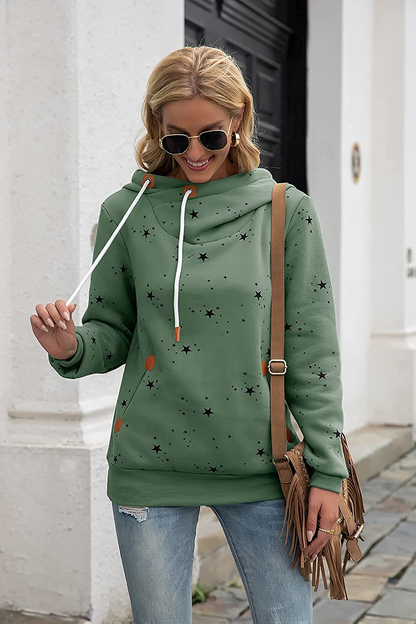 Kapoohott Womens Hoodies Long Sleeve High Necked Printed Hoodies Casual Comply Pullover Sweatshirts with Pockets Apparel & Accessories > Clothing > Activewear Kylie Max   