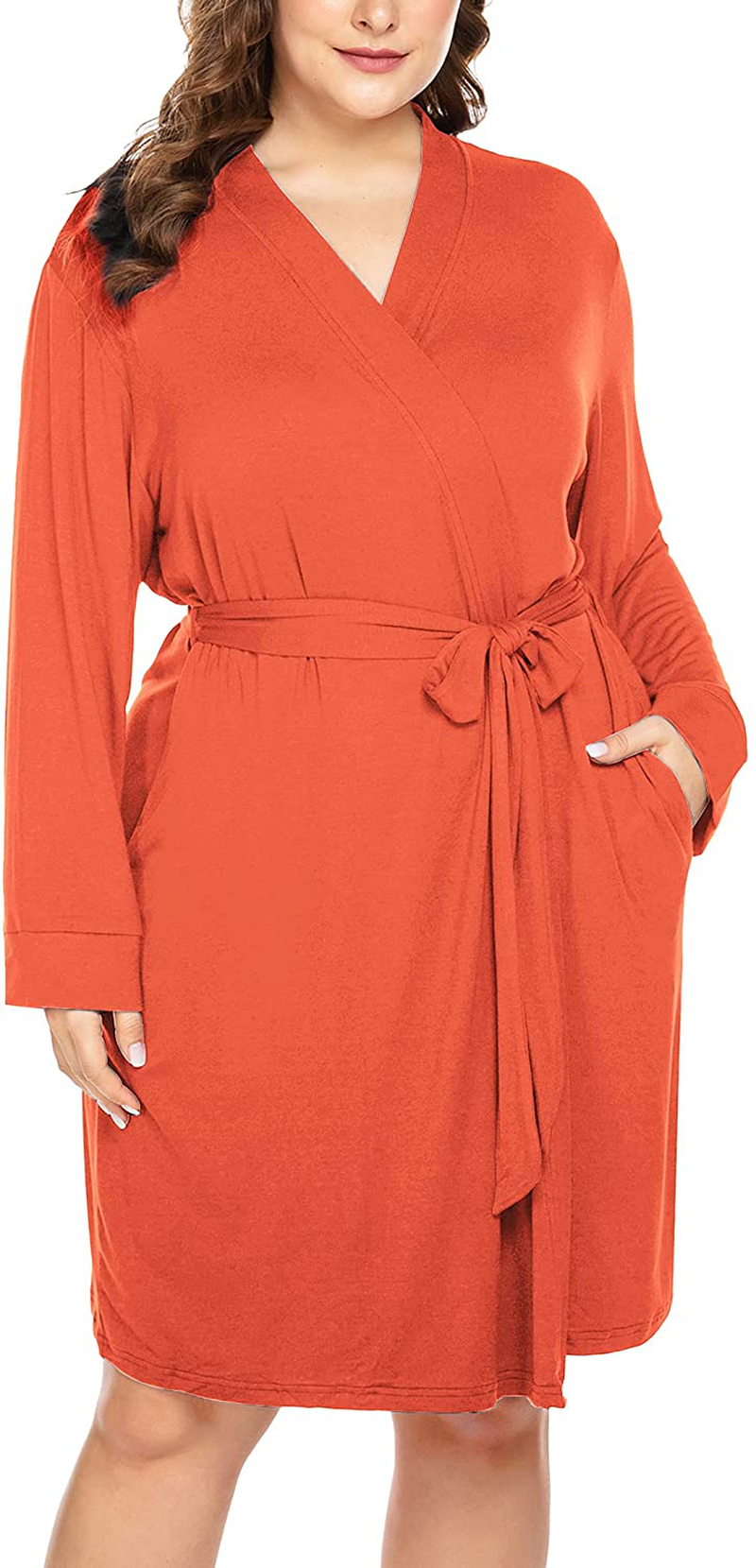 IN'VOLAND Women plus Size Robes Long Sleeve Bath Robe Knit Bathrobe Soft Sleepwear Ladies Nightwear(16W-28W) Apparel & Accessories > Clothing > Sleepwear & Loungewear > Robes IN'VOLAND   