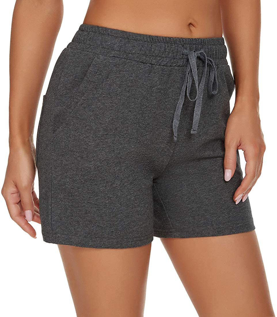 Tandisk Women'S 5" Casual Jersey Cotton Shorts Lounge Yoga Pajama Walking Shorts with Pockets Activewear Apparel & Accessories > Clothing > Shorts Kylie Max   