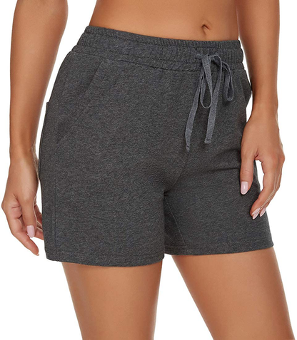 Tandisk Women'S 5" Casual Jersey Cotton Shorts Lounge Yoga Pajama Walking Shorts with Pockets Activewear Apparel & Accessories > Clothing > Shorts Kylie Max   