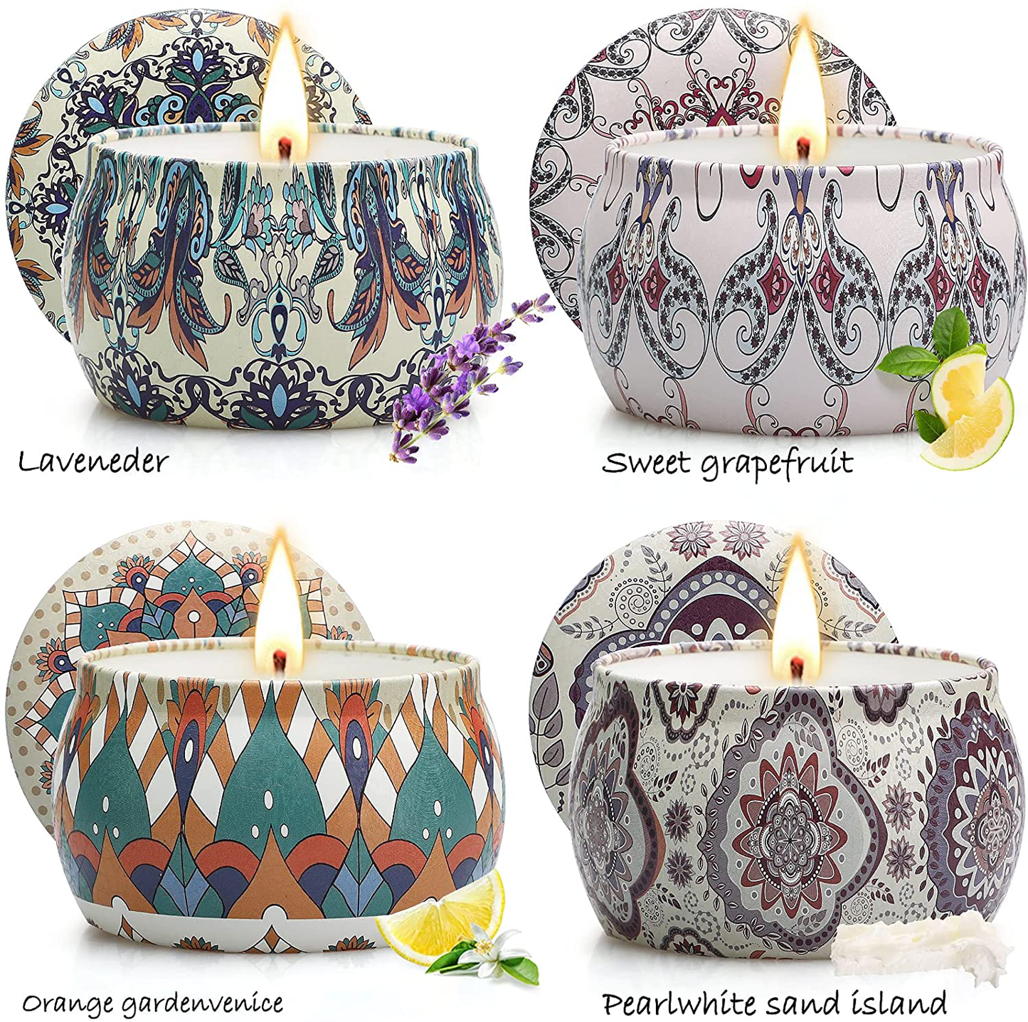 Scented Candle Gifts for Women, 4 Pack 4.4 oz Aromatherapy Candles, Stress Relief Gifts for Girlfriend, Teacher, Mom, Anniversary, Birthday Arts & Entertainment > Party & Celebration > Gift Giving Feibao   