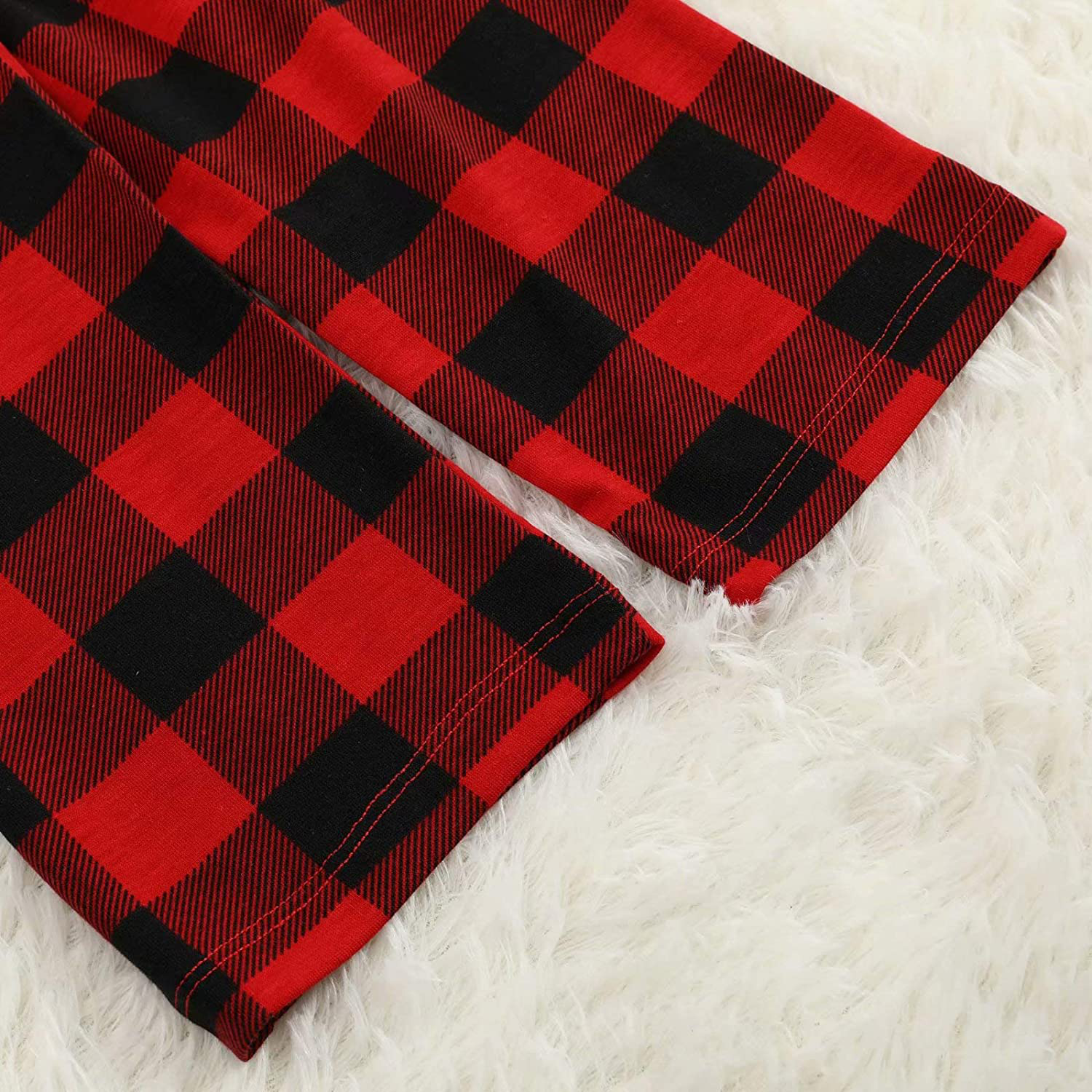 IFFEI Matching Family Pajamas Sets Christmas Pj'S with Deer Long Sleeve Tee and Plaid Pants Loungewear Apparel & Accessories > Clothing > Sleepwear & Loungewear > Pajamas Kylie Max   