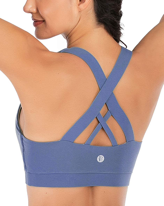 RUNNING GIRL Sports Bra for Women, Criss-Cross Back Padded Strappy Sports Bras Medium Support Yoga Bra with Removable Cups Apparel & Accessories > Clothing > Underwear & Socks > Bras Kylie Max   