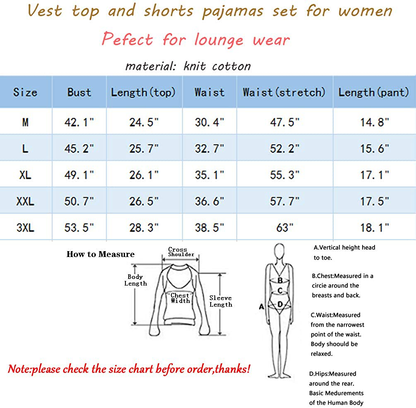 ENJOYNIGHT Women'S Cute Sleeveless Print Tee and Shorts Sleepwear Tank Top Pajama Set Apparel & Accessories > Clothing > Sleepwear & Loungewear Kylie Max   