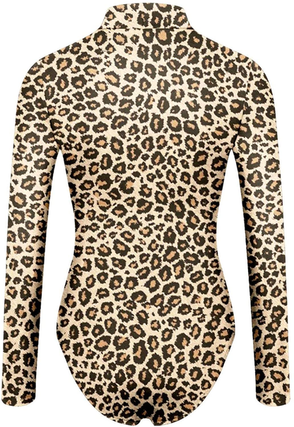 Burband Womens One Piece Playsuits Turtleneck Basic Bodysuit Sunflower High Neck Long Sleeve Slim Fit Leotard Rompers Apparel & Accessories > Clothing > Underwear & Socks > Shapewear Burband   