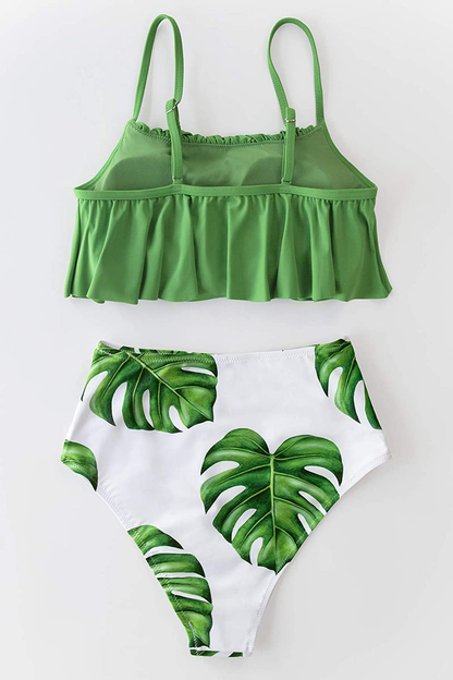 CUPSHE Women's High Waisted Falbala Bikini Set Apparel & Accessories > Clothing > Swimwear KYLIE MAX   