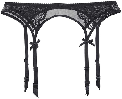 Women Push up Bras Set Lace Lingerie Bra and Panties and Garter and Stocking 4Pcs Apparel & Accessories > Clothing > Underwear & Socks > Lingerie Ningsige   