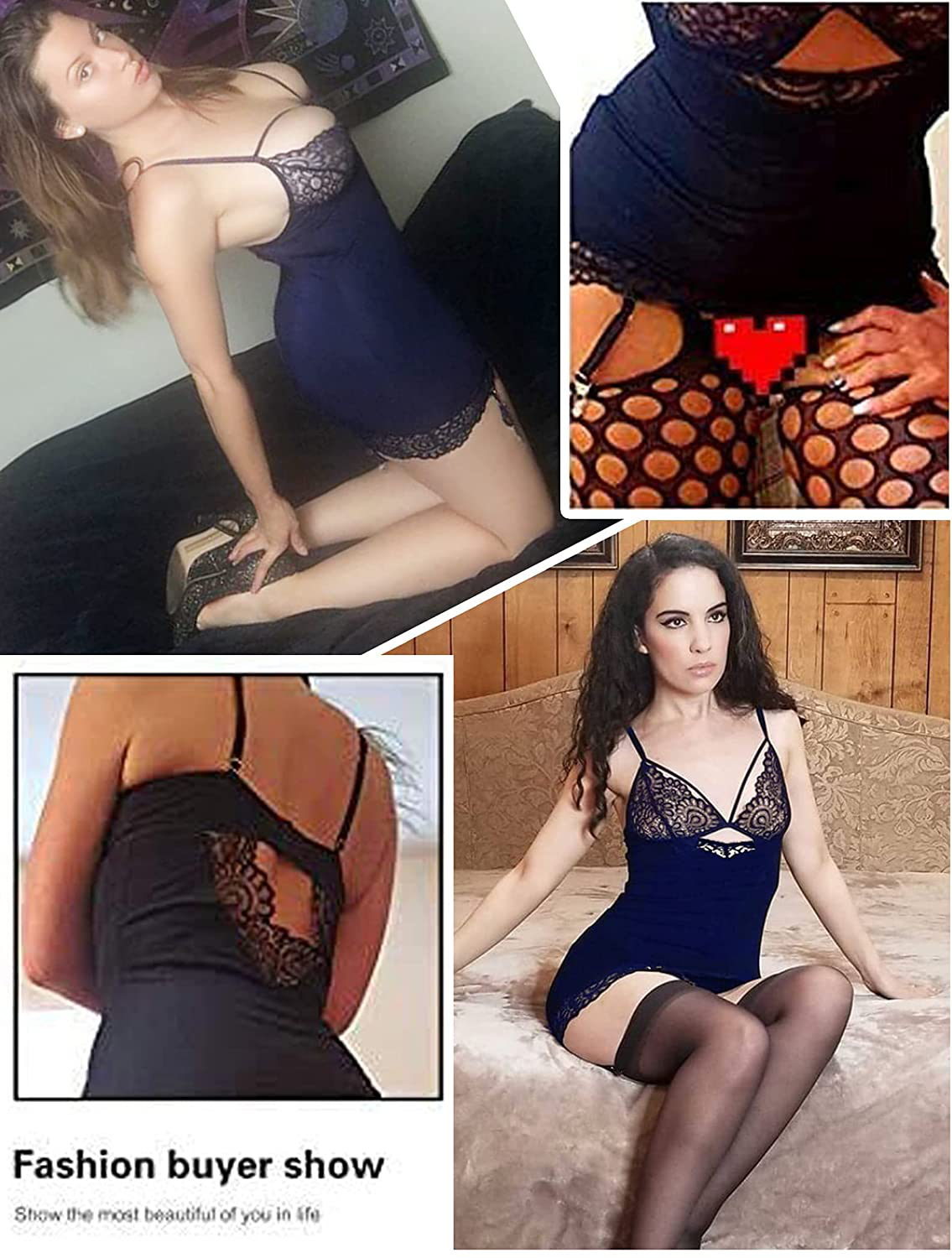 Avidlove Women Lingerie Teddy Bodysuit with Garter Belt Lace Babydoll Full Slips No Stockings Apparel & Accessories > Clothing > Underwear & Socks > Lingerie Avidlove   