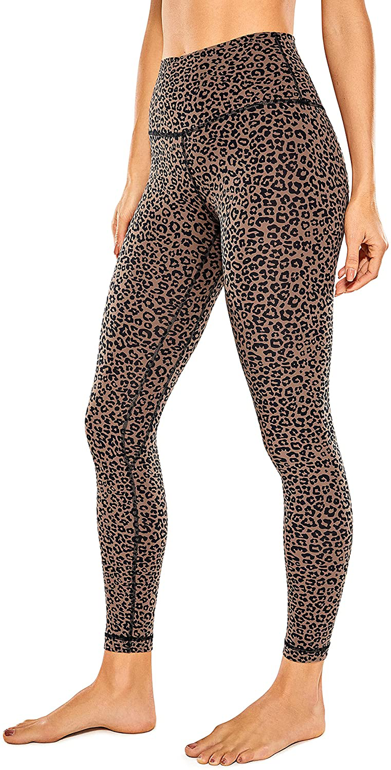 CRZ YOGA Women's Naked Feeling Yoga Pants 25 Inches - 7/8 High Waisted Workout Leggings Apparel & Accessories > Clothing > Activewear CRZ YOGA Leopard-print 2 Large 