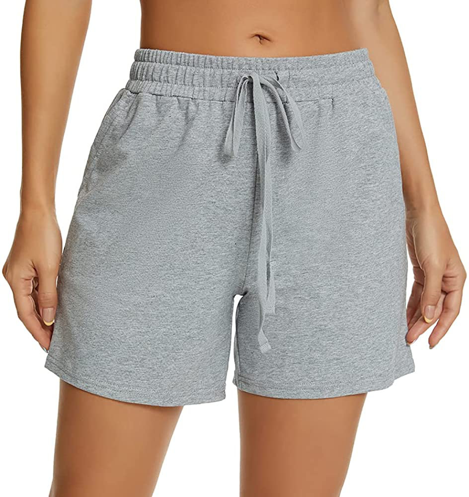 Tandisk Women'S 5" Casual Jersey Cotton Shorts Lounge Yoga Pajama Walking Shorts with Pockets Activewear Apparel & Accessories > Clothing > Shorts Kylie Max   