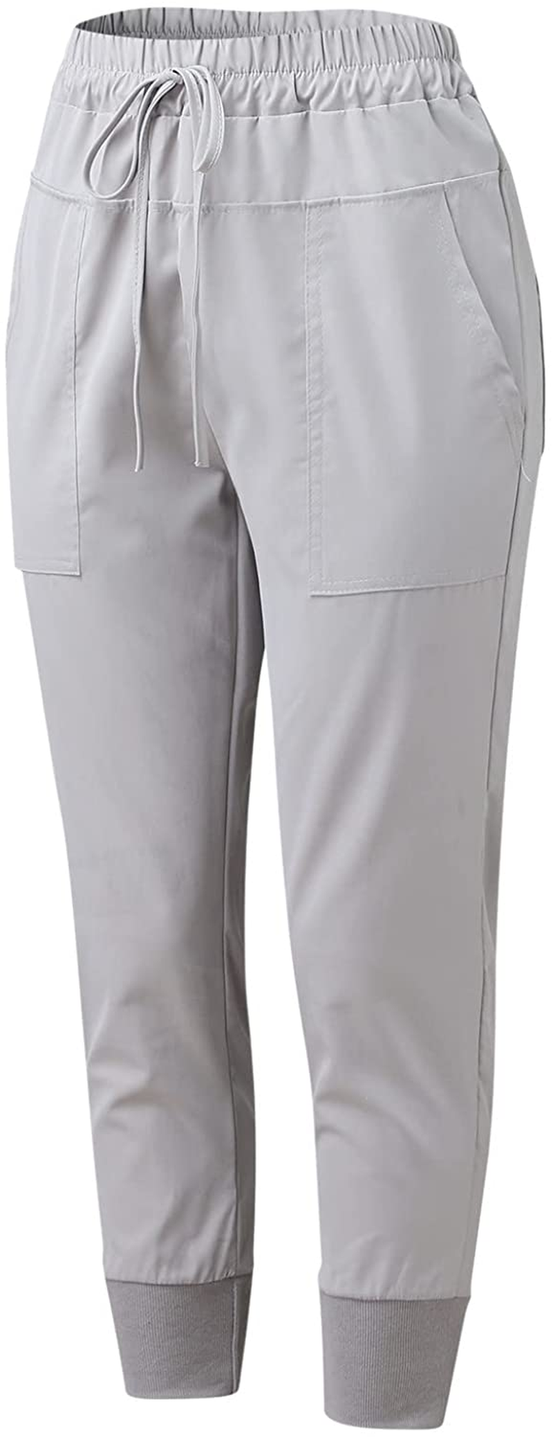 Burband Womens Cotton Elastic Waist Tactical Joggers Pants Cargo Sweatpants with Pockets Hiking Linen Yoga Lounge Trousers Apparel & Accessories > Clothing > Underwear & Socks > Shapewear Burband   
