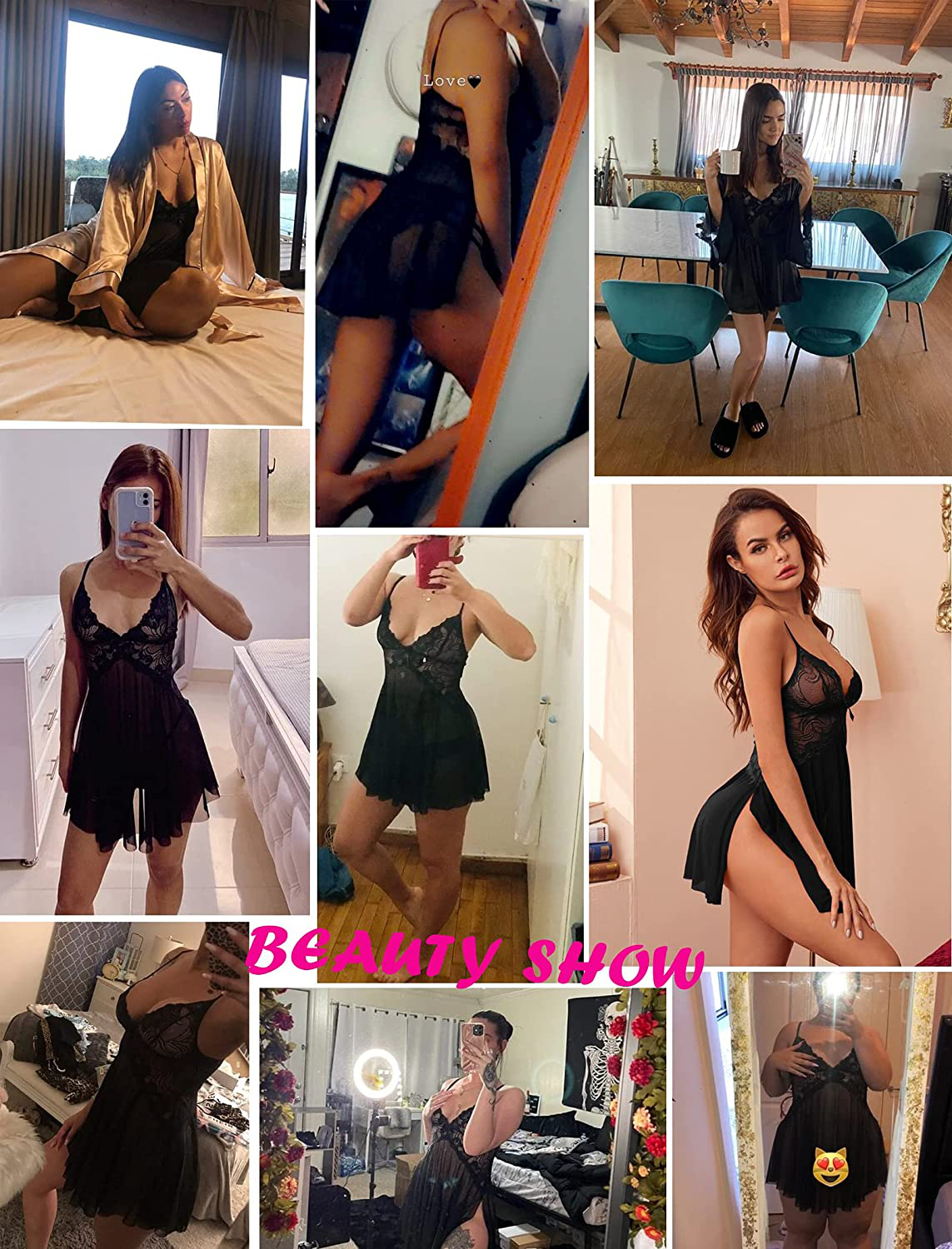 Avidlove Women Lace Lingerie Babydoll Sexy Chemise Exotic Nightgowns Bridal Nightdress Apparel & Accessories > Clothing > Underwear & Socks > Lingerie Kylie Max   