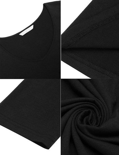 Ekouaer Nightgowns Womens V Neck Nightshirts Long Sleeve Sleepwear plus Size Night Wear S-XXL Apparel & Accessories > Clothing > Sleepwear & Loungewear > Nightgowns Kylie Max   