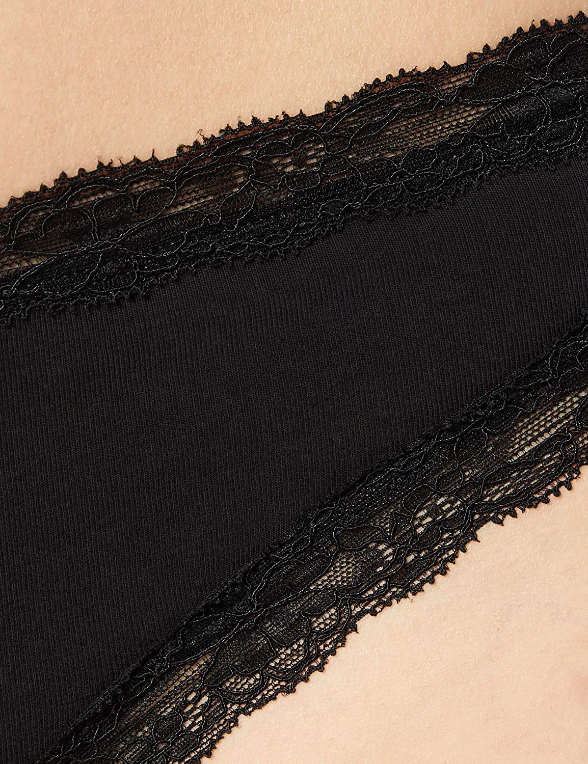 Iris & Lilly Women'S Cotton and Lace Thong Underwear, Pack of 5 Apparel & Accessories > Clothing > Underwear & Socks > Underwear Iris & Lilly   