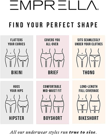 Emprella Cotton Underwear Women, 8 or 5 Pack Womens Bikini Seamless Ladies Cheeky Panty Apparel & Accessories > Clothing > Underwear & Socks > Underwear Emprella   