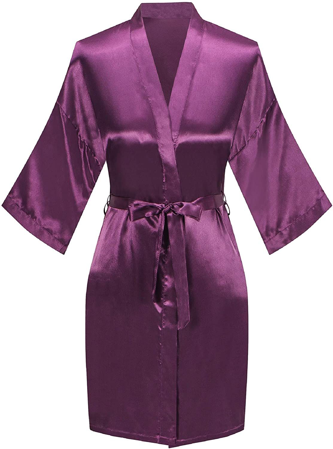 Sunshinemall Women'S Satin Kimono Robes with Rhinestones Bride Bridesmaid Short Sleepwear Wedding Dressing Gown Apparel & Accessories > Clothing > Sleepwear & Loungewear > Robes sunshinemall   